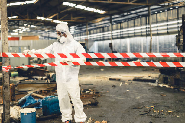 Professional Sewage Cleanup technician working in Litchfield, OH